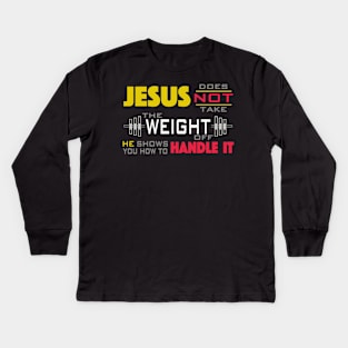 Weight Lifter Kids Long Sleeve T-Shirt